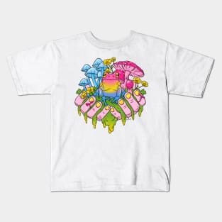 Pansexual Frog Fungi Handful Kids T-Shirt